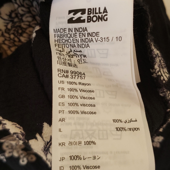 Billabong - Black Floral Long Sleeve Tie Dress - Picture 9 of 10